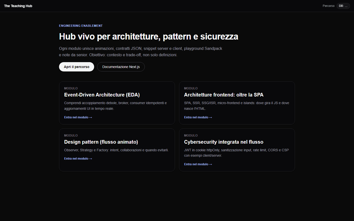 Schermata di The Teaching Hub